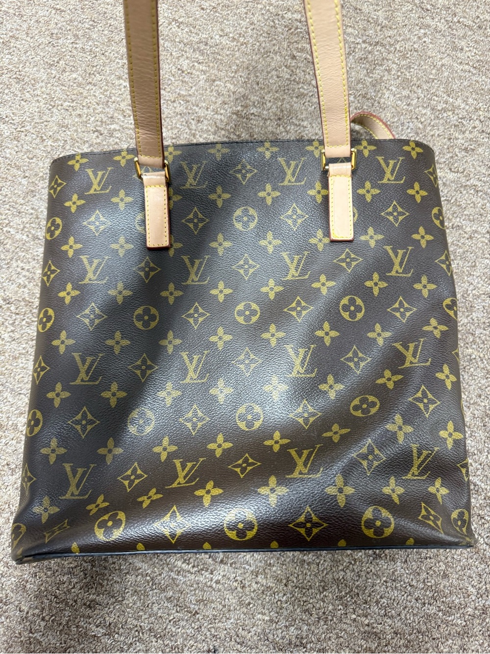 Monogram Canvas Print Tote Bag for Upcycling/Repurposing